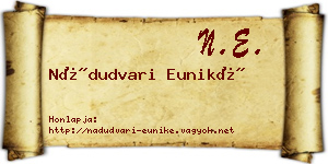 Nádudvari Euniké névjegykártya